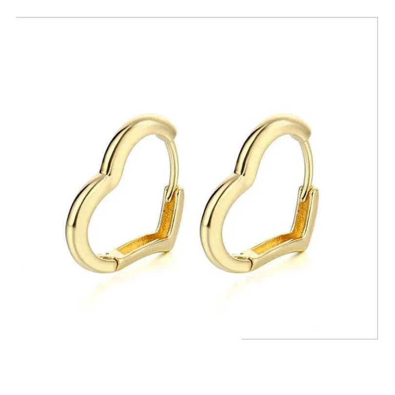 simple love peach heart 18k gold plated ear cuff earrings gsfe075 fashion style gift fit women diy jewelry earring