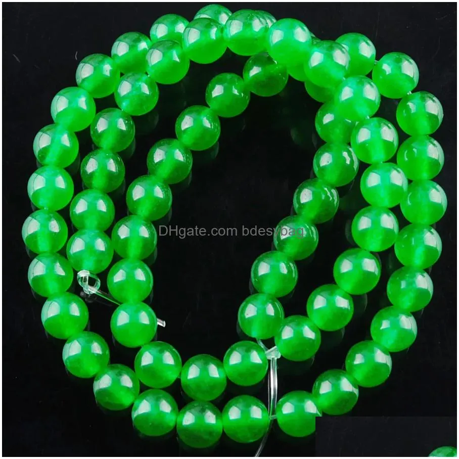 yowost natural green jade loose beads gemstone round 6mm 8mm 10mm spacer strand for making bracelets necklace jewelry accessories