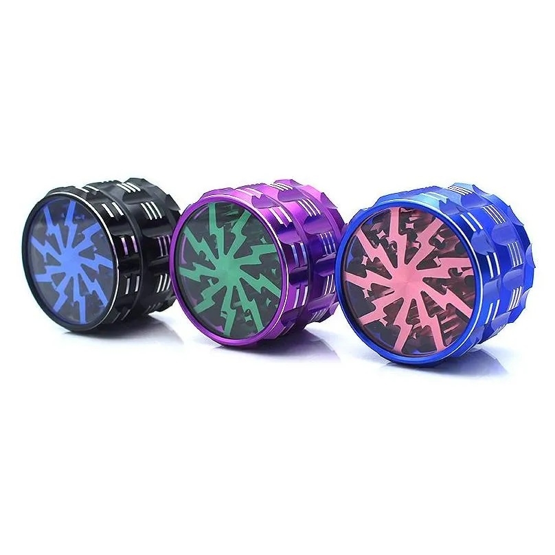 2.5 inch 63x46mm large dry herb grinders smoking accessories 4 piece layers hard top sharp metal grinder aluminium alloy cigarette crusher 161