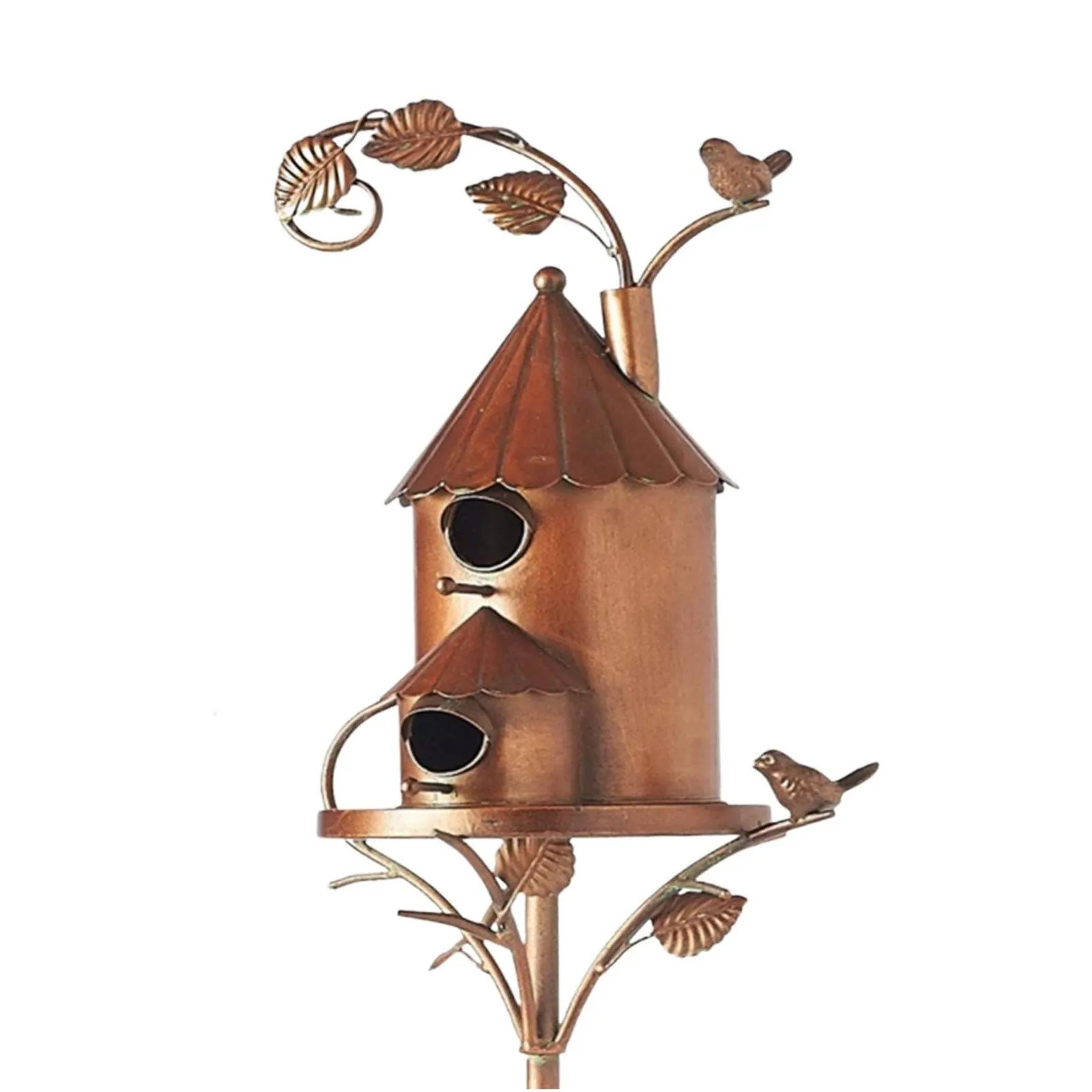 bird cages garden stake house attractive feeder exquisite stakes metal art with rod for home decor 221128