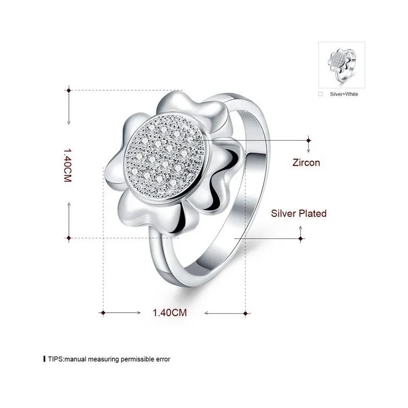 womens sterling silver plated full round zircon ring gssr733 fashion 925 silver plate rings