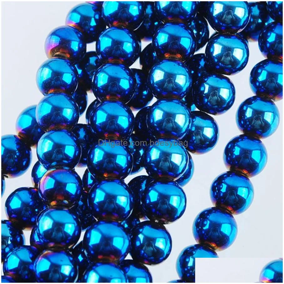 no magnetic materials hematite round 6mm loose beads spacer strand for bracelet necklace jewelry making bl316