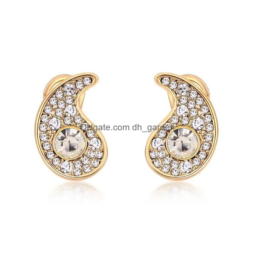 stud earrings er00063 korean fashion rhinestone earings birthday gift gold plated musical note women items with