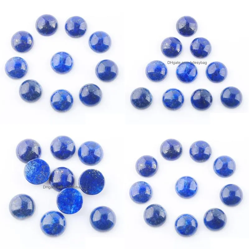 natural lapis lazul loose gemstones cabochon 12mm for jewelry making flat back fit round cameo stud earring accessories craft u3254