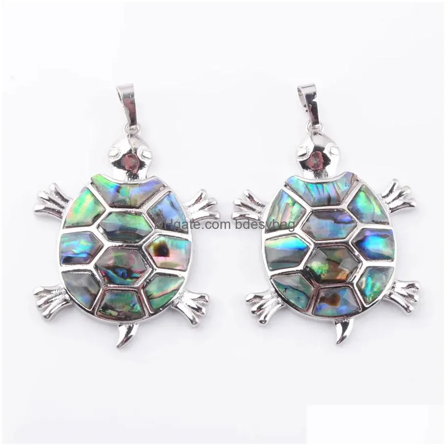 natural zealand abalone shell stone beads animal tortoise pendant necklace women men charms reiki jewelry fashion n3642