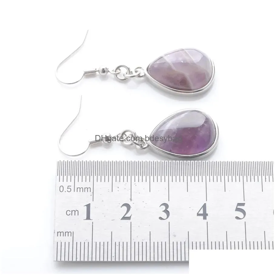 women dangle chandelier earrings natural amethysts gem stone teardrop bead reiki healing earrings bohemian jewelry r3177