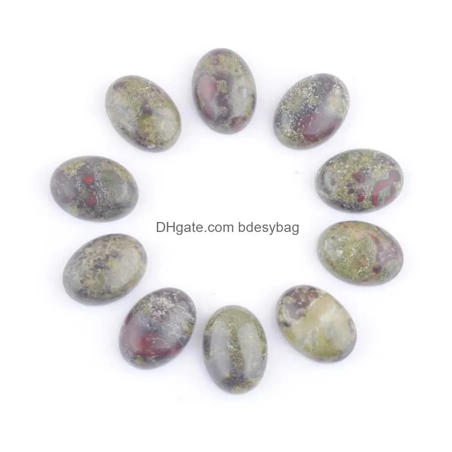 natural stone loose gemstones dragon bloodstone oval cabochon cab no drill hole beads diy jewelry making accessories bu342