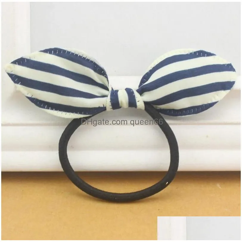 brand new hot horse jeans rabbit ears hair band stripes hair point hair cloth rope fq067 mix order 100 pieces a lot