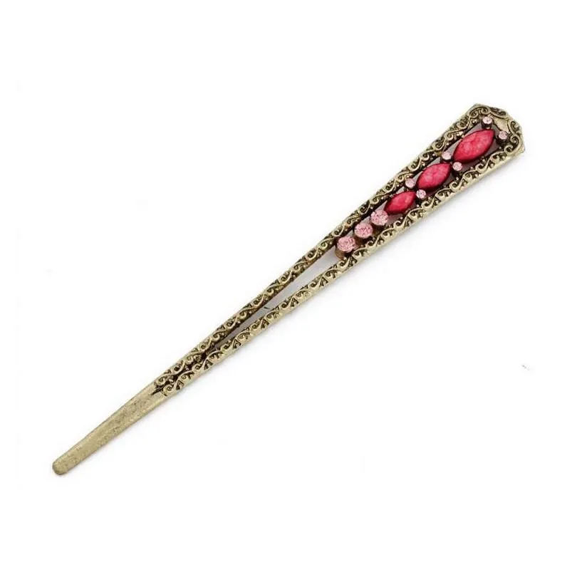 ethnic style classical rhinestone hairpin head accessories hair pin gsfz047 mix order hairpins
