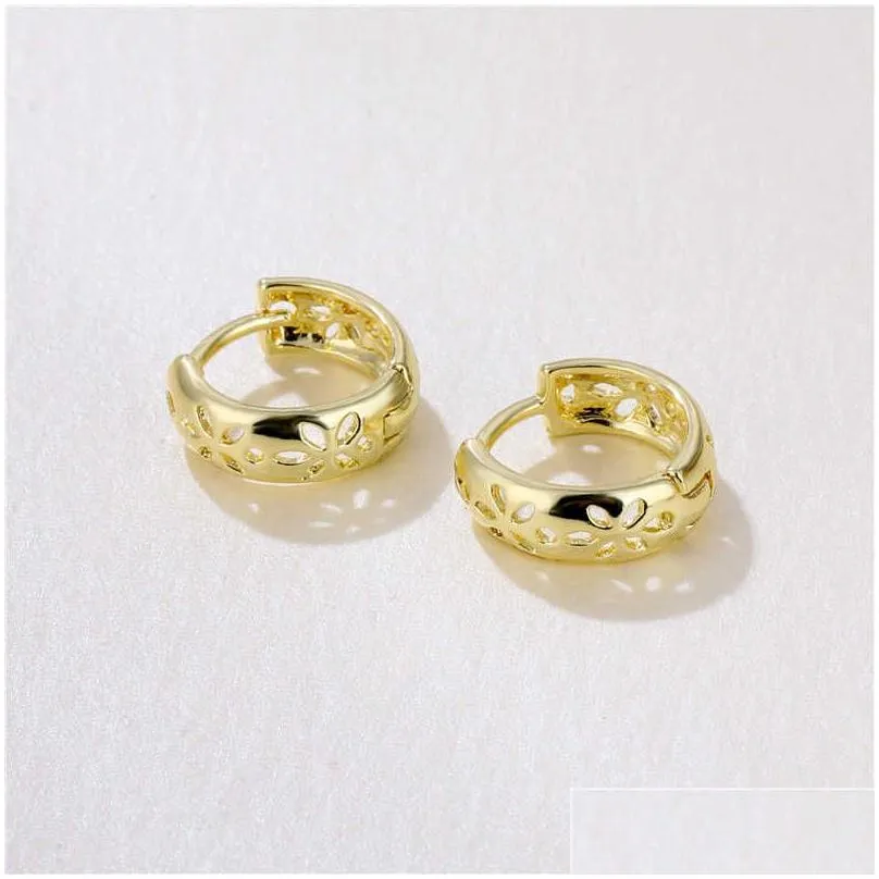 womens hollow pattern 18k gold plated ear cuff earrings gsfe073 fashion style gift fit women diy jewelry earring