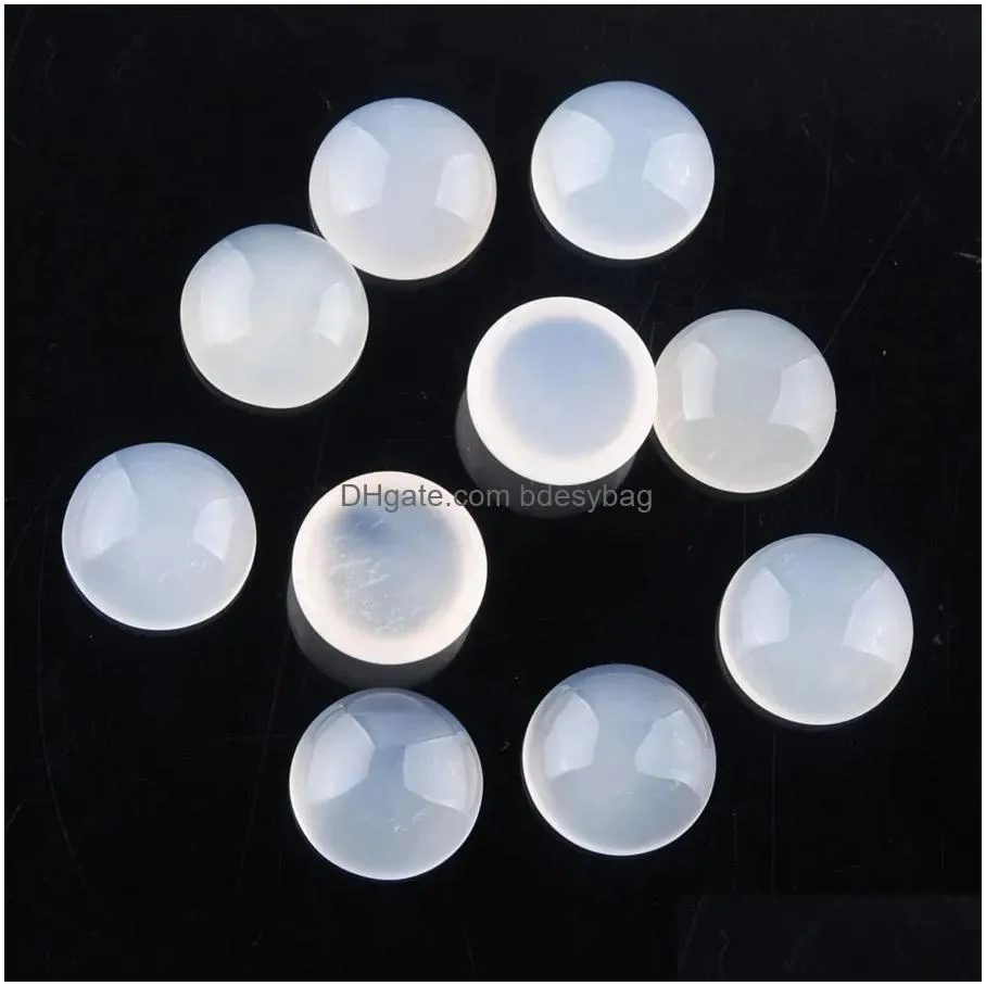 natural loose gemstones agates 12mm round flat back cabochon cab no drill hole for diy jewelry making finding wholesale u3261