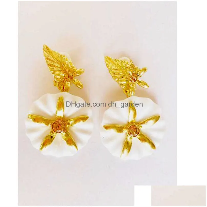 necklace earrings set csxjd luxury design resin morning glory without pierced ear clips vintage jewelry