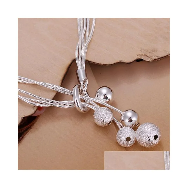 sterling silver plated small o hanging sand light bead charm bracelet gssb243 fashion 925 silver plate jewelry bracelets