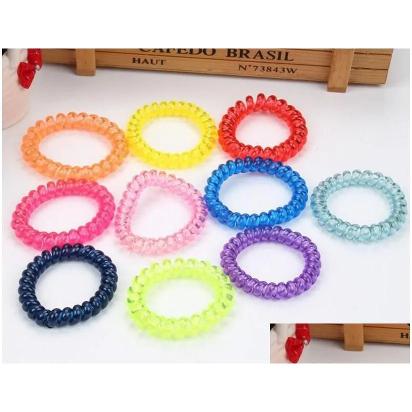 large candy color telephone coil hairs ring travel souvenir hair accessory gsfq034 basic tieup gift bands head accessories