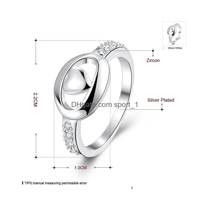 womens sterling silver plated hollow zircon ring three stone gssr714 fashion 925 silver plate rings