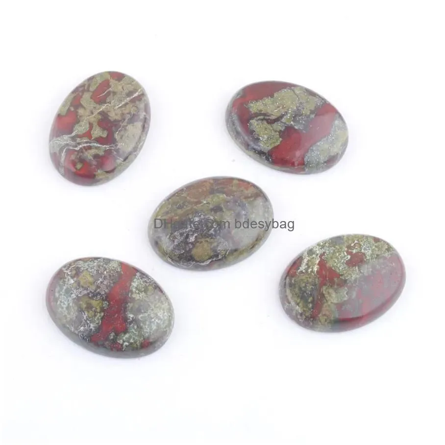 natural stone loose gemstones dragon bloodstone oval cabochon cab no drill hole beads diy jewelry making accessories bu342
