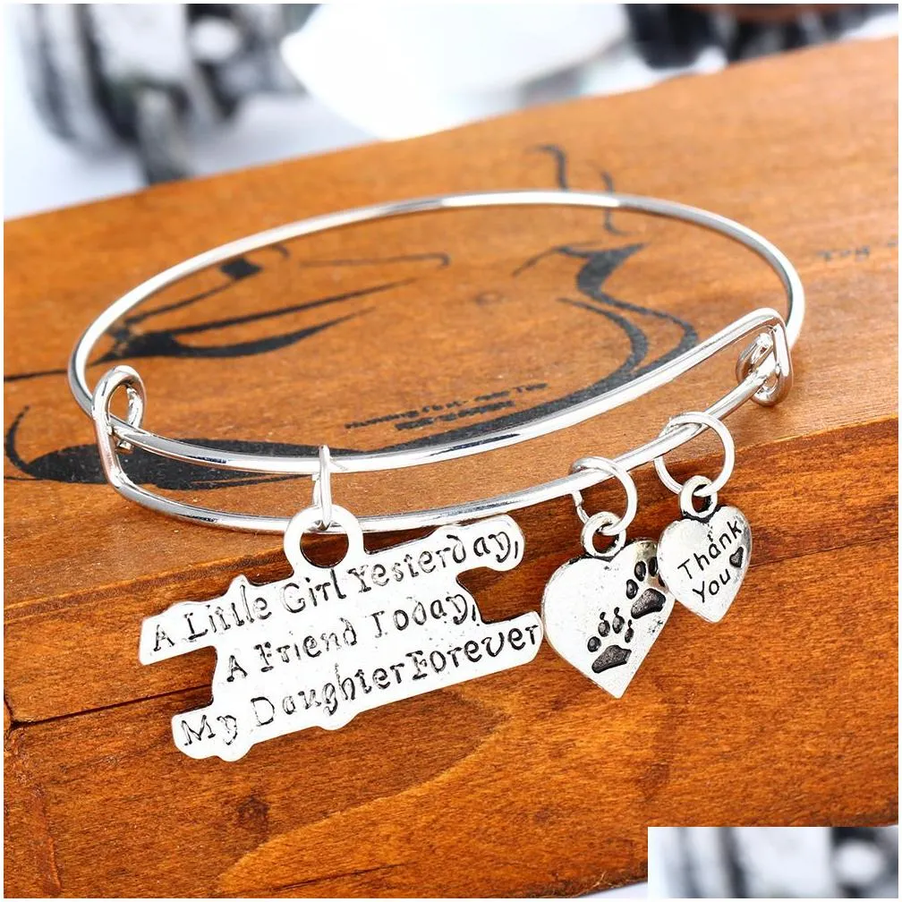 retro engraved peach heart bracelet mother daughter gift foreign trade source gsfb170 mix order 20 pieces a lot charm bracelets