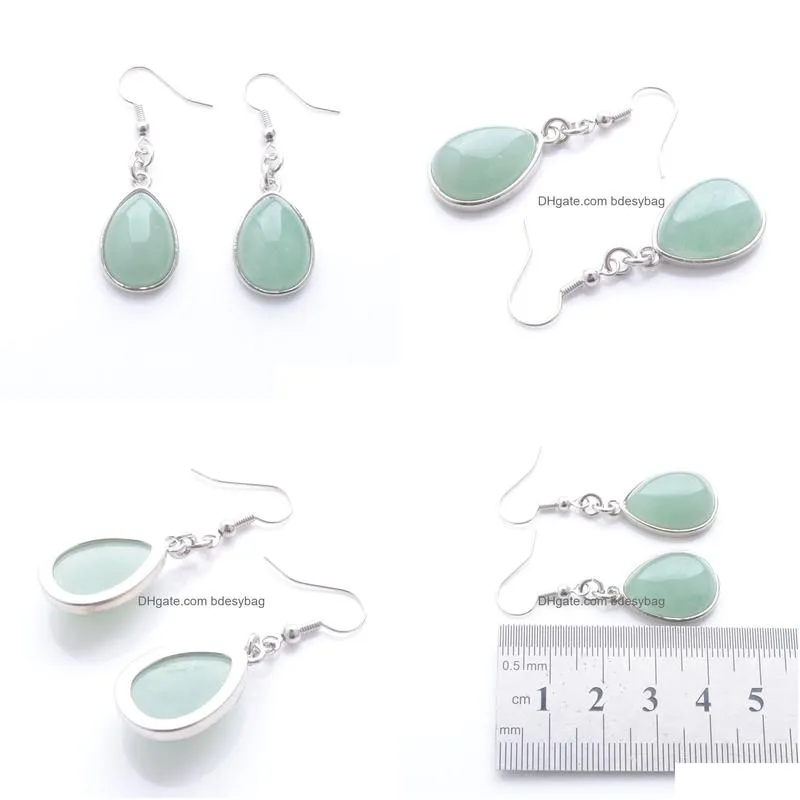 women dangle chandelier earrings natural aventurine gem stone teardrop bead reiki healing earrings bohemian jewelry r3176