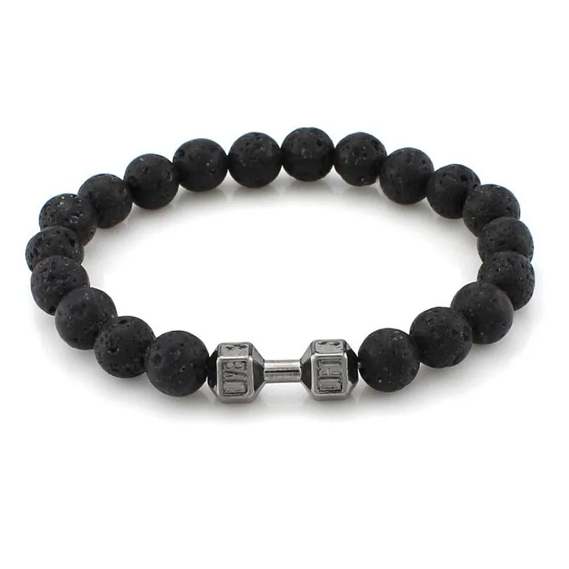 hot selling mens and womens metal dumbbell buddha beads bracelet accessories gsfb199 mix order 20 pieces a lot beaded strands