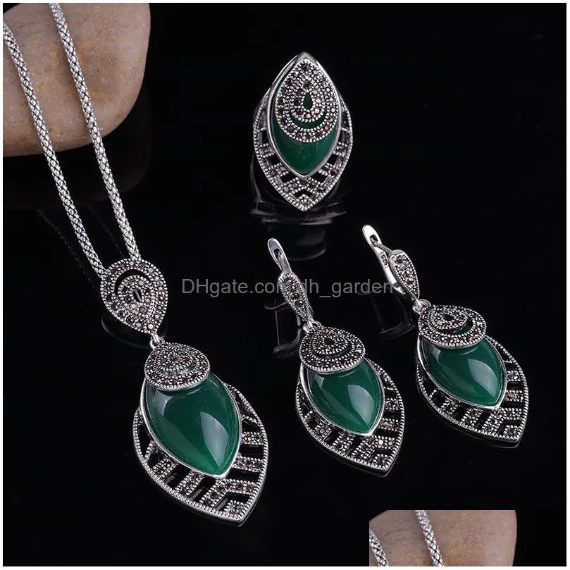 necklace earrings set sellsets unique silver color antique jewellery fashion leaf shape vintage women accessories