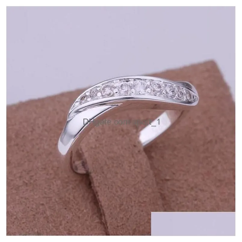 womens sterling silver plated zircon twisted ring gssr159 fashion 925 silver plate rings