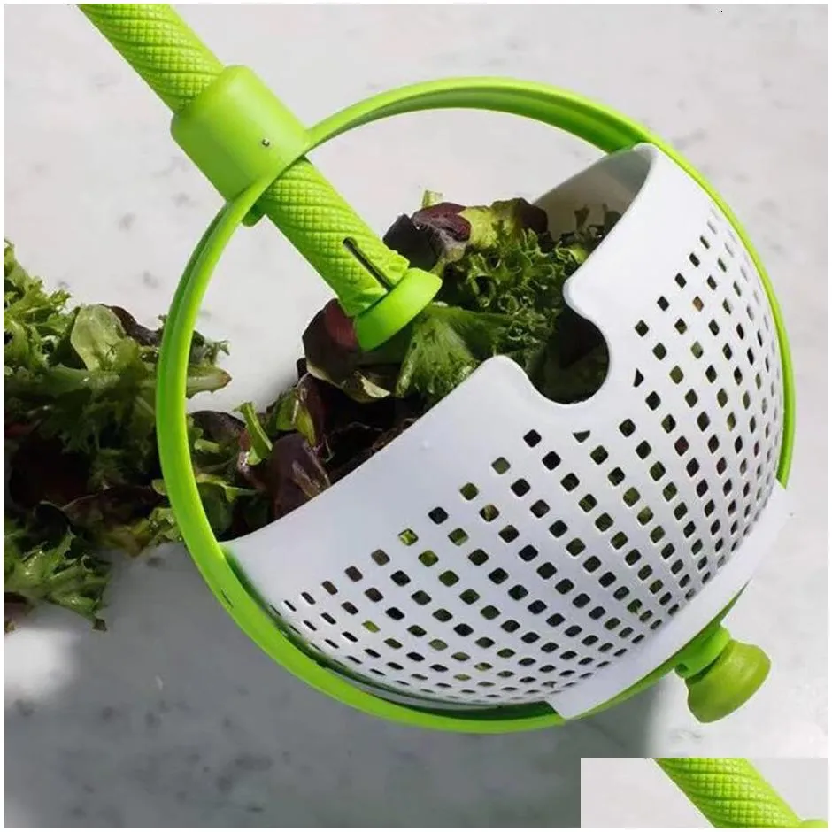 colanders strainers collapsible salad spinner vegetable fruit drainer nonscratch spinning colander rotate water basket kitchen strainer