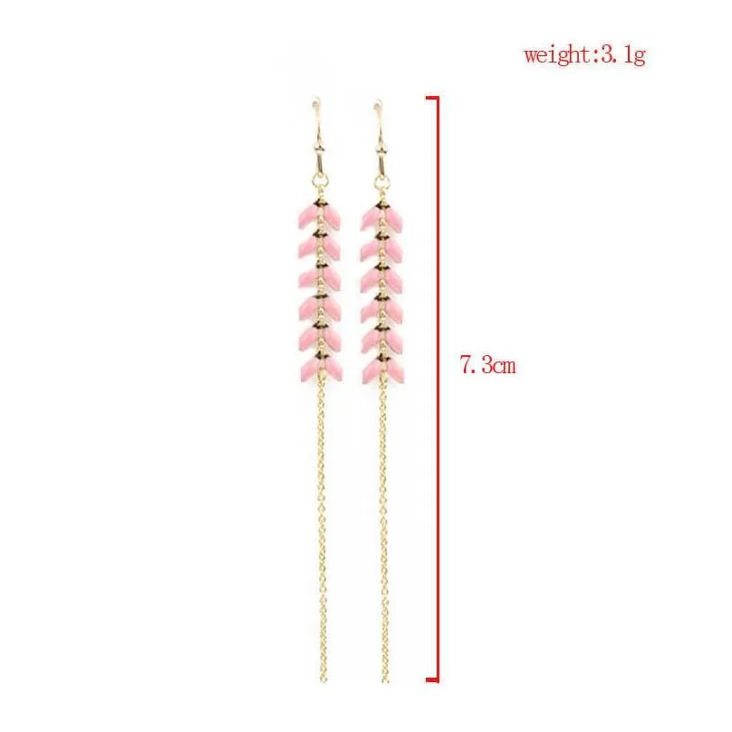 spike leaves dripping paint dangle chandelier earrings gsfe021 fashion gift national style women diy jewelry earring