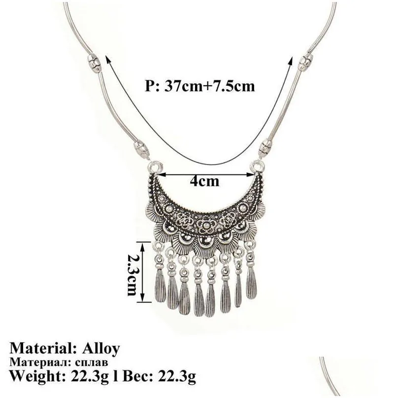 womens geometry carved tibetan silver pendant necklaces gstqn019 fashion gift national style women diy necklace pendants