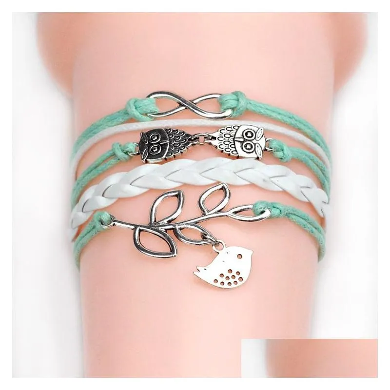 diy knitting bracelet for women infinity series bracelet accessories gsfb052 mix order 20 pieces a lot charm bracelets