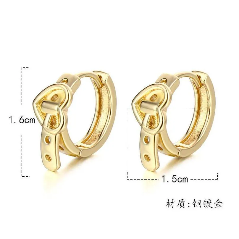 womens love belt 18k gold plated ear cuff earrings gsfe063 fashion style gift fit women diy jewelry earring