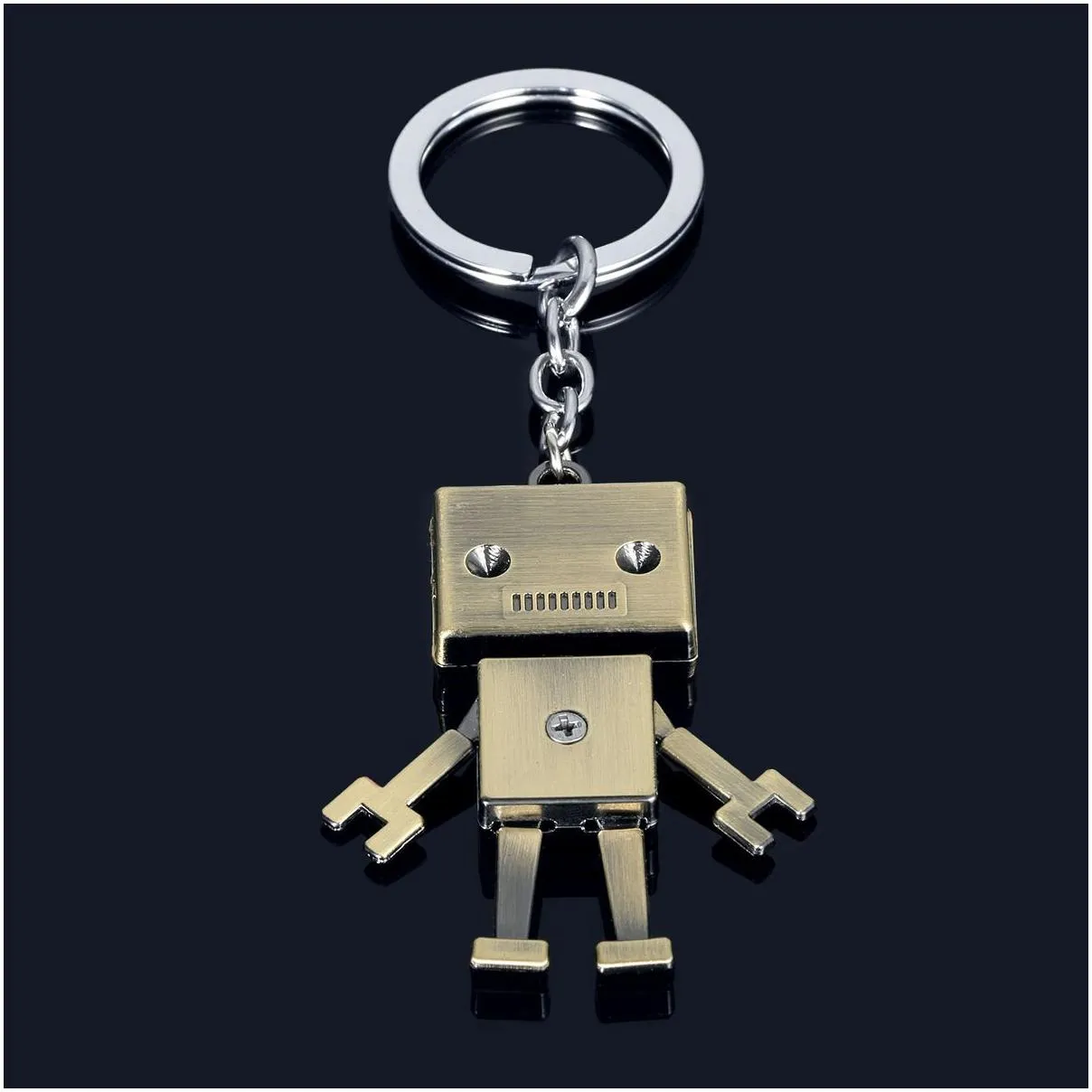  ship retro robot model metal keychain pendant gifts key rings gskr101 mix order 20 pieces a lot keychains