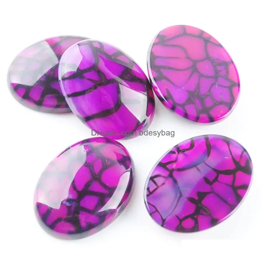 natural dragon agates stone loose gemstones 30x40mm oval cabochon cab no drill hole for jewelry finding handmade decoration craft jewelry