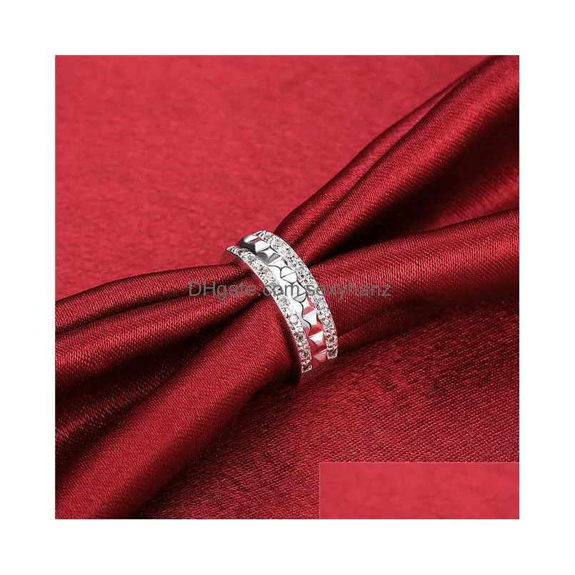 womens sterling silver plated full zircon ring gssr817 fashion 925 silver plate rings
