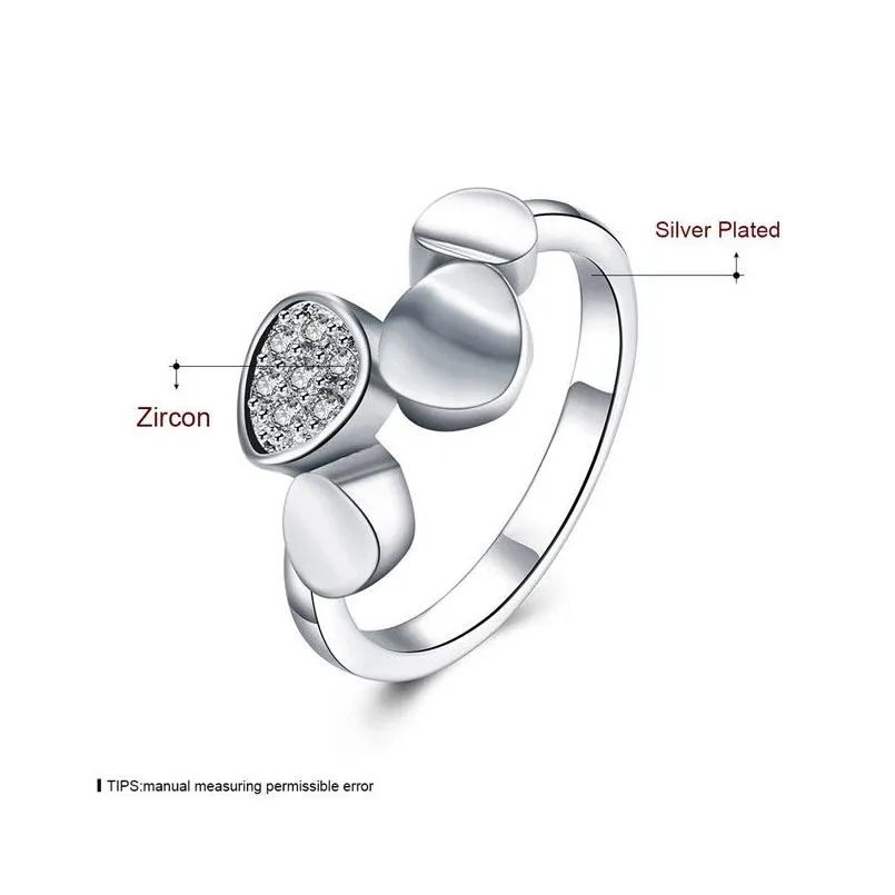 womens sterling silver plated round gem zircon ring gssr819 fashion 925 silver plate rings