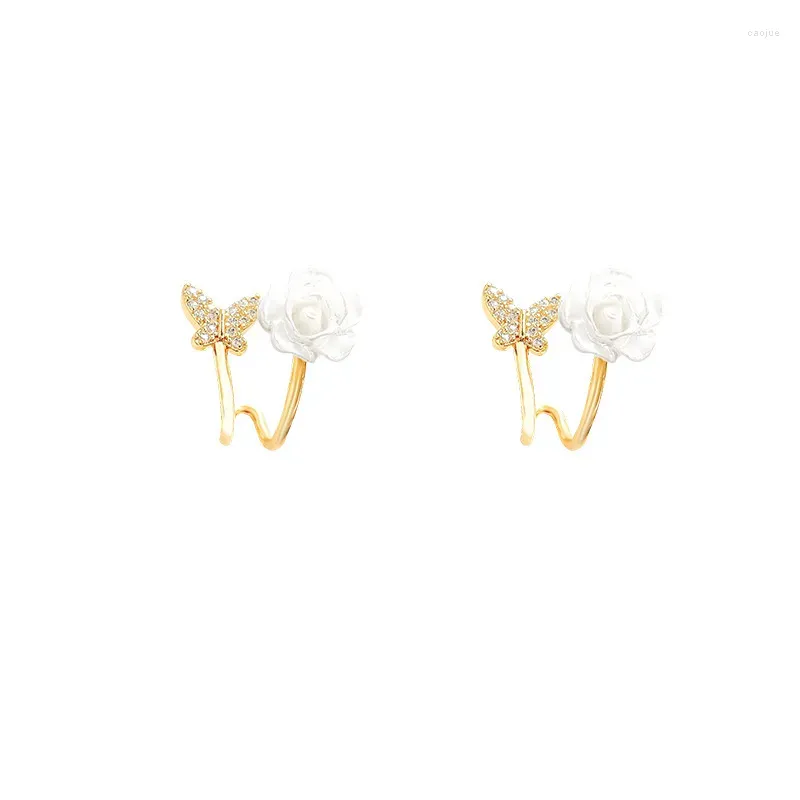 stud earrings classic temperament womens flower geometric inlaid zircon wedding engagement charm jewelry