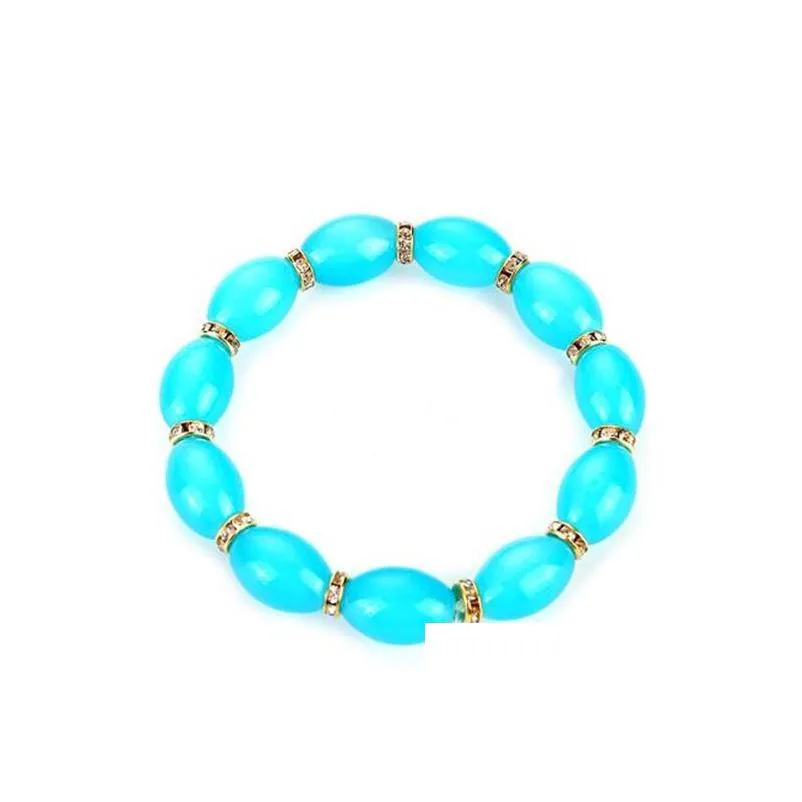 china style agate oval beaded multi color womens jewelry bracelet gsfb312 mix order 20 pieces a lot beaded strands