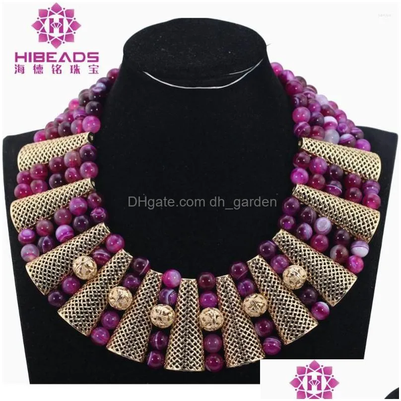 chains latest chunky statement necklace rose pink stone beads jewelry gothic fashion ladies wedding party abh429