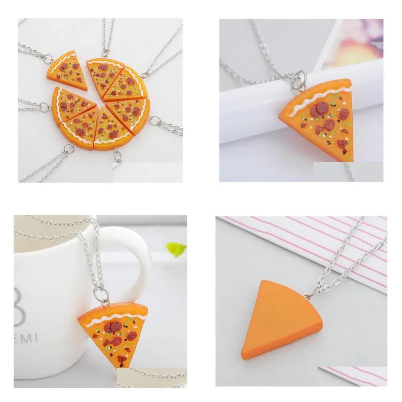  seven petal stitching friends couple friendship pizza necklace gsfn406 with chain mix order pendant necklaces