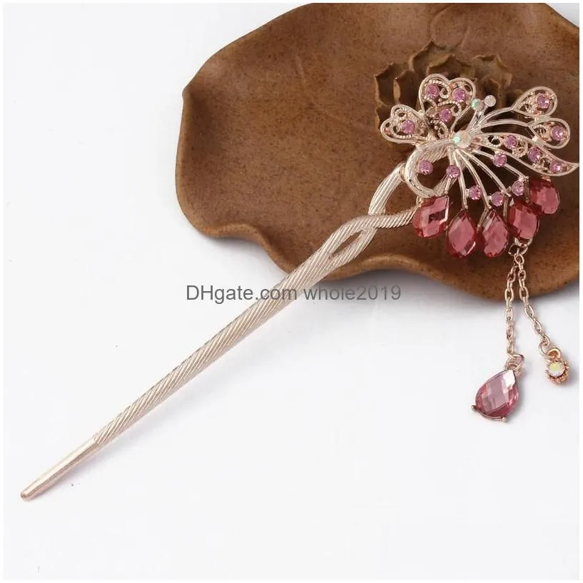 best gift hairpin classic retro style hairpin tassel step shake plate hair headdress fz013 mix order 20 pieces a lot