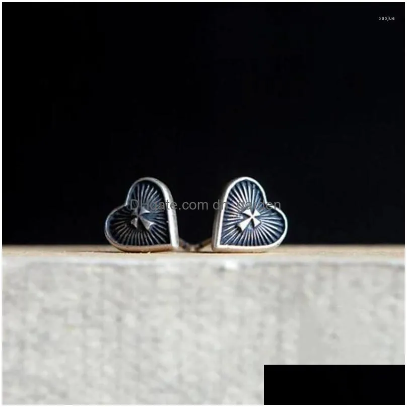 stud earrings secret boys hip hop punk fashion sacred heart cross shield jewelry stainless steel for women men