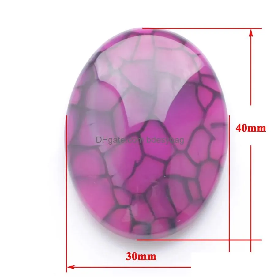 natural dragon agates stone loose gemstones 30x40mm oval cabochon cab no drill hole for jewelry finding handmade decoration craft jewelry