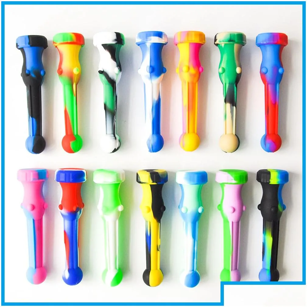 dhs silicone nectar collector kits with 14.4mm stainless steel tip silicone oil rig silicone smoking pipe bong water pipe