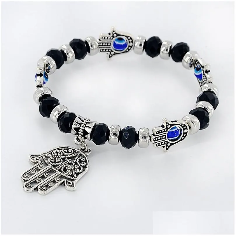 palm devils eyes beaded bracelet popular in europe and america gsfb358 mix order 20 pieces a lot charm bracelets