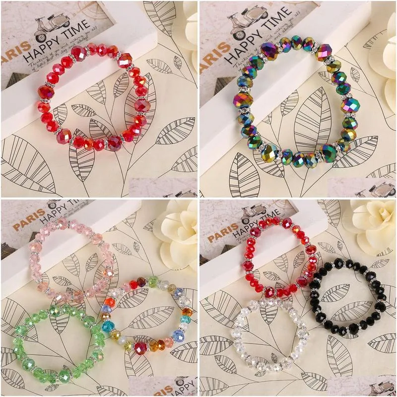 brand crystal bracelet beaded jewelry artificial crystal female bracelet fb543 mix order 20 pieces a lot link chain