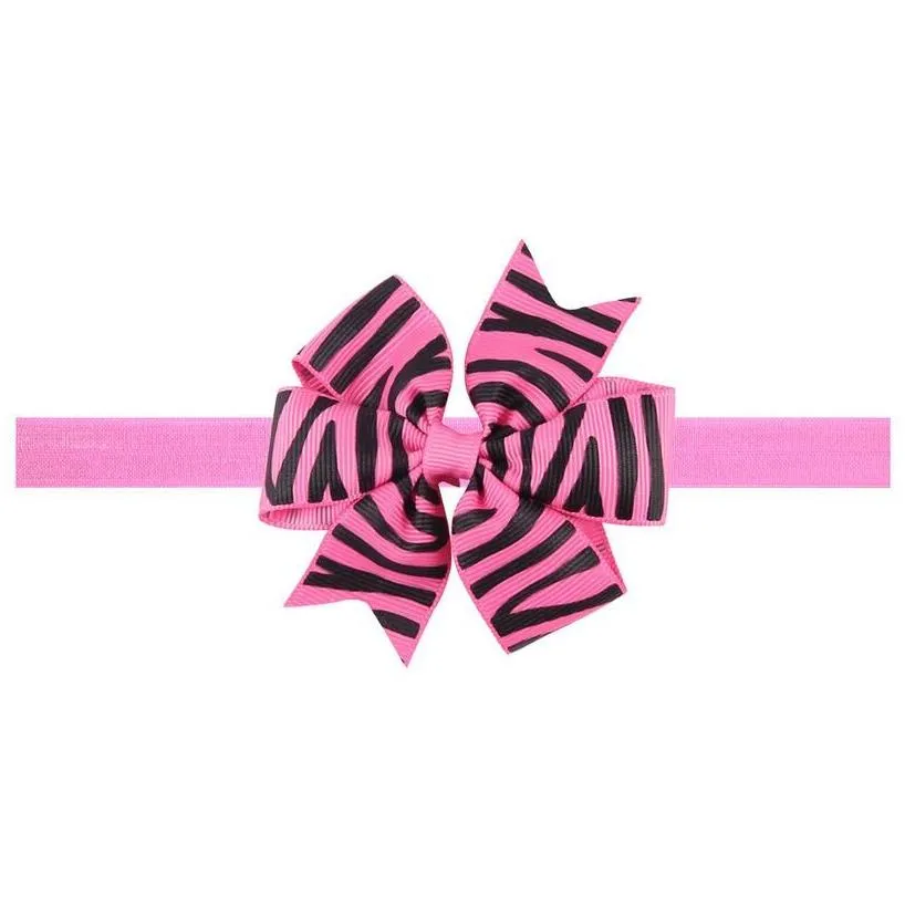 printed cartoon bow headband girls hair accessories headdress headbands gstg145 mix order fashion head band