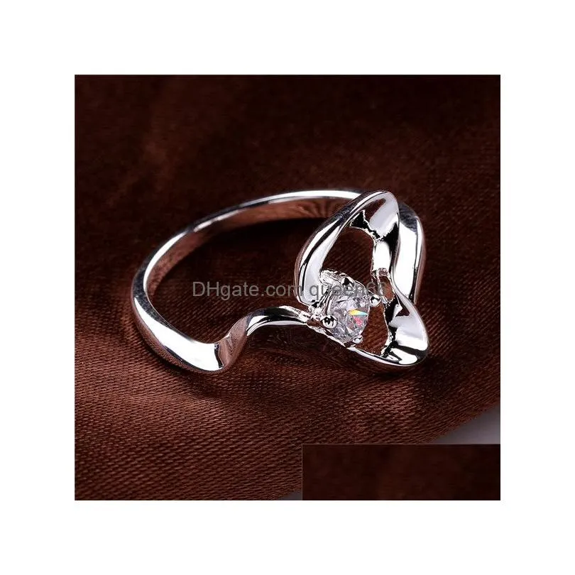brand 925 silver ring stones wave heartshaped ship gssr468 factory direct sale fashion sterling silver finger rings