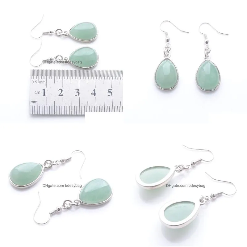 women dangle chandelier earrings natural aventurine gem stone teardrop bead reiki healing earrings bohemian jewelry r3176