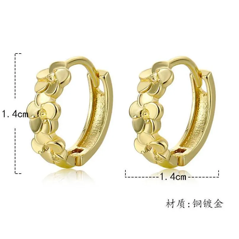 small  flower 18k gold plated ear cuff earrings gsfe058 fashion style gift fit women diy jewelry earring