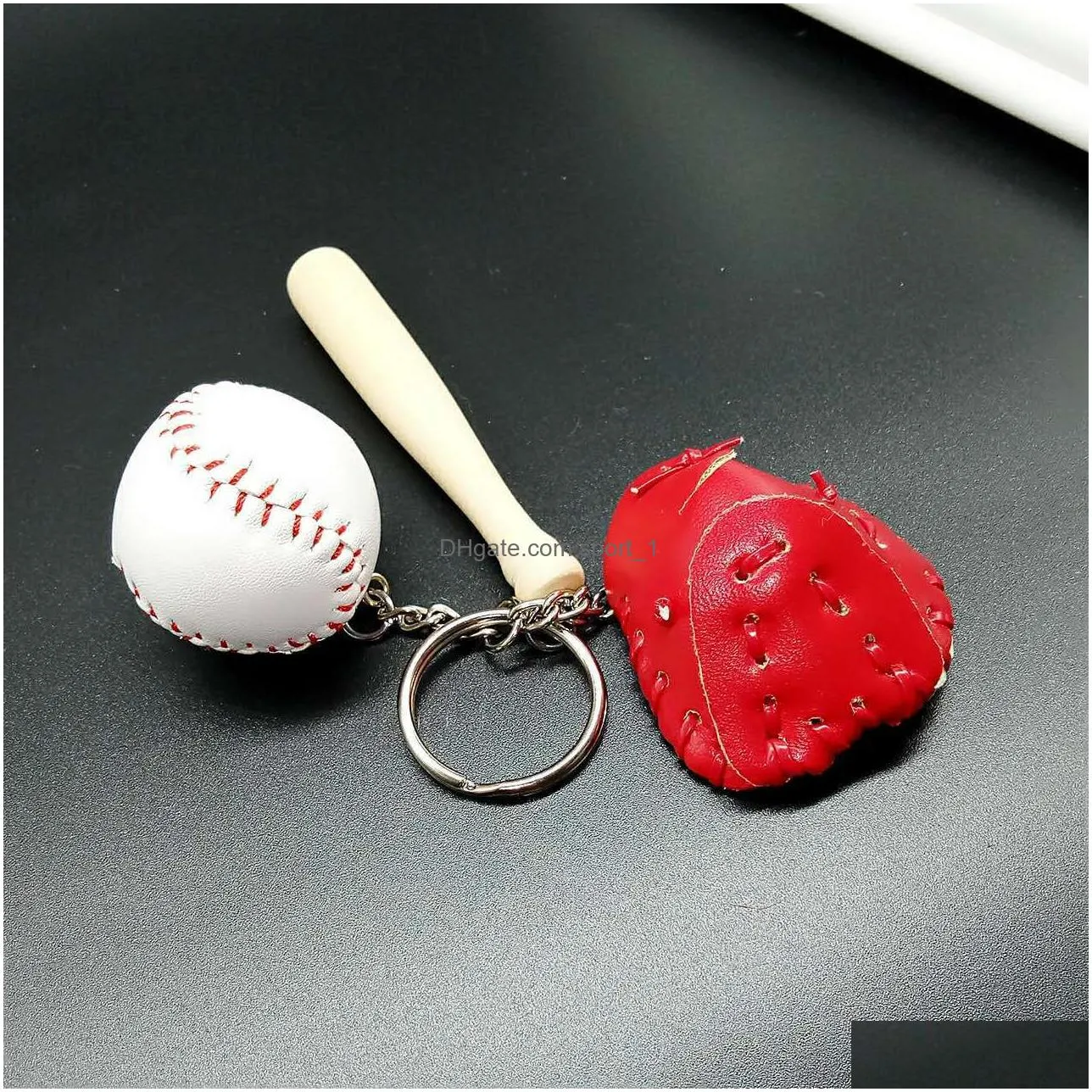  ship creative baseball keychain bag pendant sports souvenirs key rings gskr154 mix order 20 pieces a lot keychains