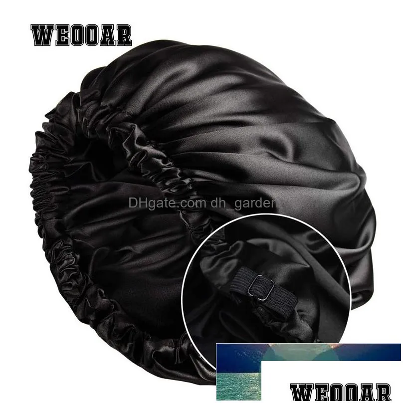 weooar adjustable double sided women satin hat hair night cap for sleeping beanie silk surgical bonnet for women men girls mz227 factory price expert design